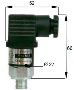 Рис.1. Габаритный чертеж F4V1-M3 реле давления (10-100 bar)